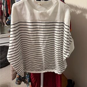 White Top with Black Stripes